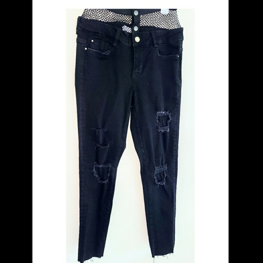 Black Fishnet Jeans